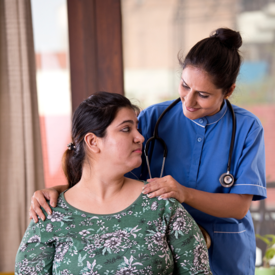 Patient care attendant with patient